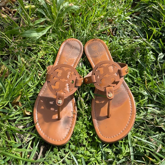 TORY BURCH Miller Sandals Vintage Vachetta size 8.5 - Picture 10 of 11